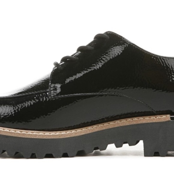 NEW Franco Sarto black Patent Vegan Leather Lace Up Loafers size 7 - Picture 5 of 10